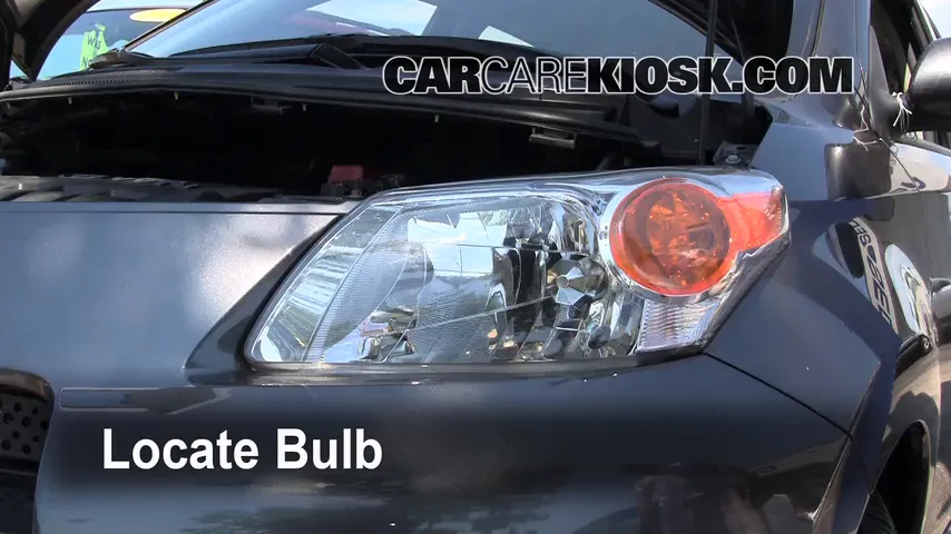 2008 Scion xD 1.8L 4 Cyl. Lights Headlight (replace bulb)
